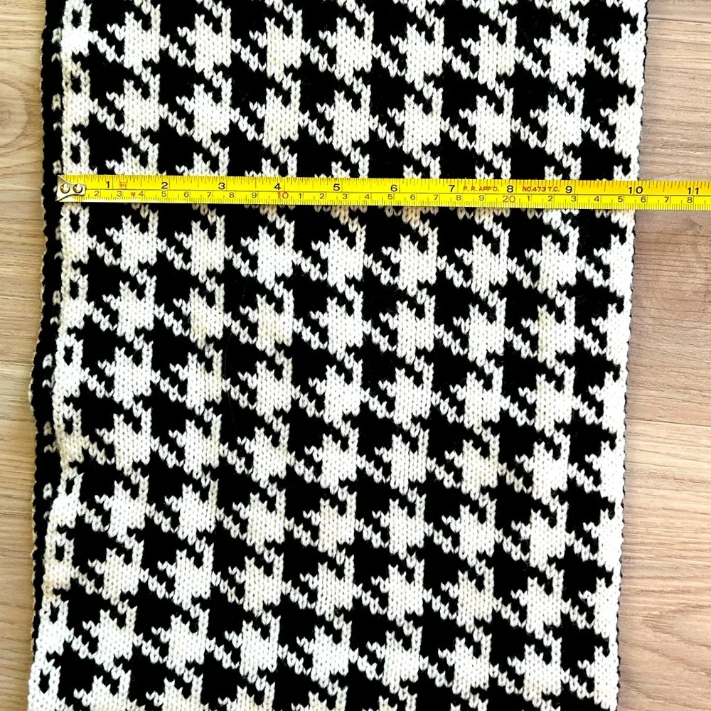 Cejon Houndstooth Infinity Scarf Black White Classic Traditional Staple Timeless